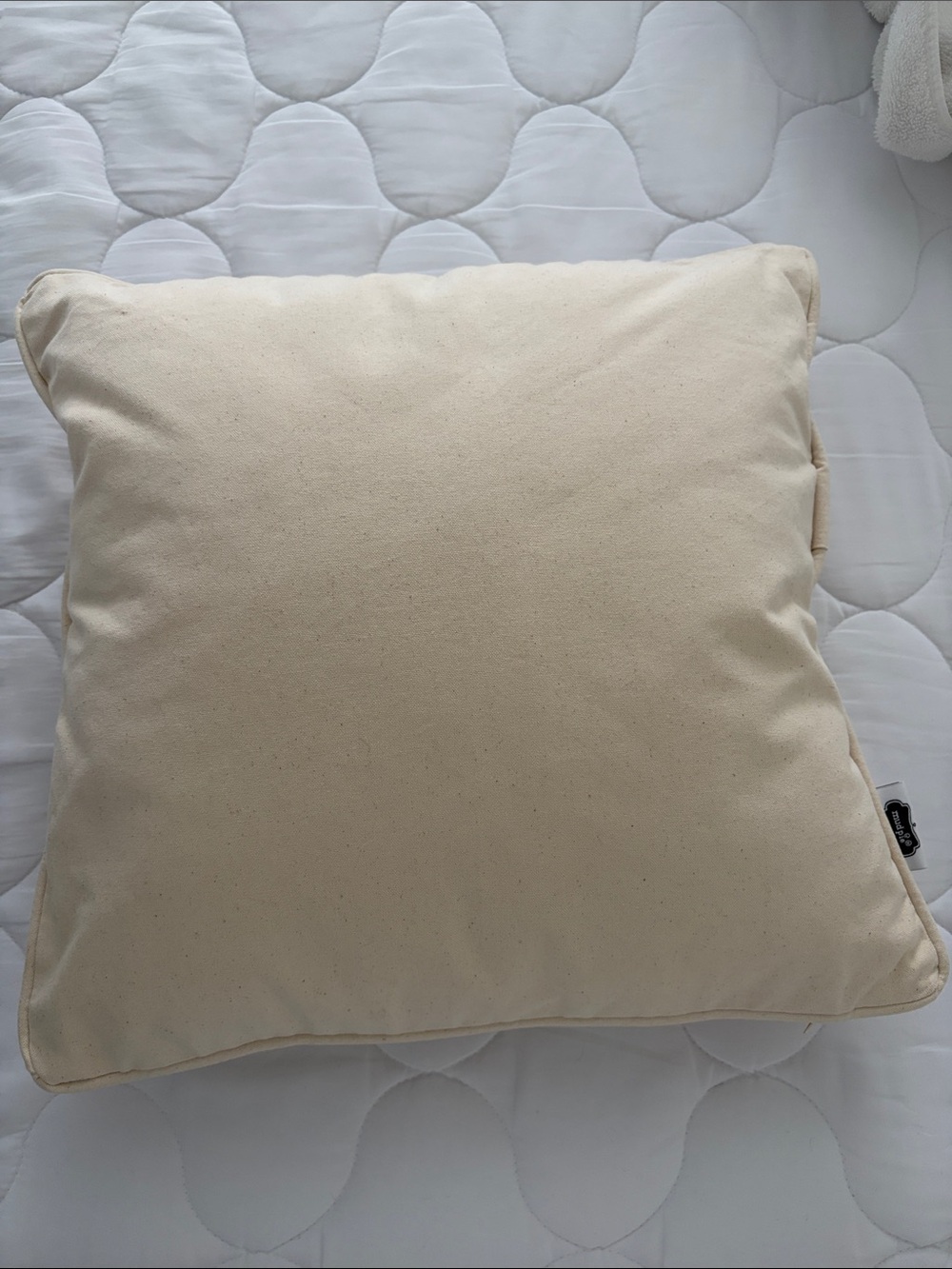 Mud Pie Neutral Cream Square Throw Pillow